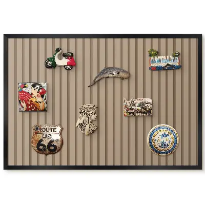 Panou magnetic înrămat cu design minimalist linii verticale calde pentru magneți