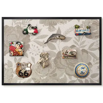 Panou magnetic înrămat cu motiv elegant de flori și frunze