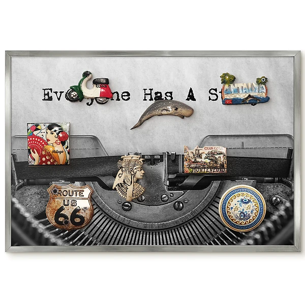 Tablă magnetică de perete în formă de mașină de scris retro