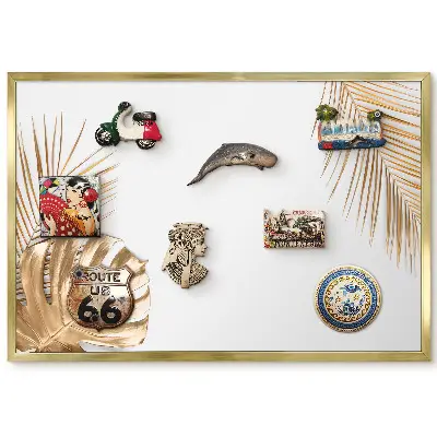 Tablă metalică de perete cu ramă Minimalismul naturii eleganța frunzelor