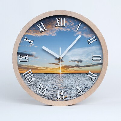 Ceas perete lemn Amurg Deasupra Mării