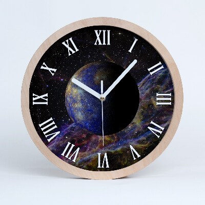 Ceas perete din lemn Mercur