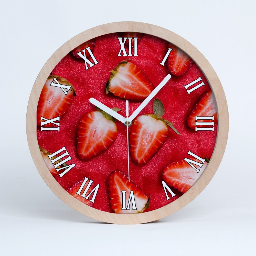 Ceas de perete lemn Căpșuni Tăiate Felii
