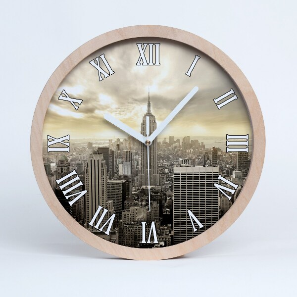 Ceas de lemn de perete Manhattan New York