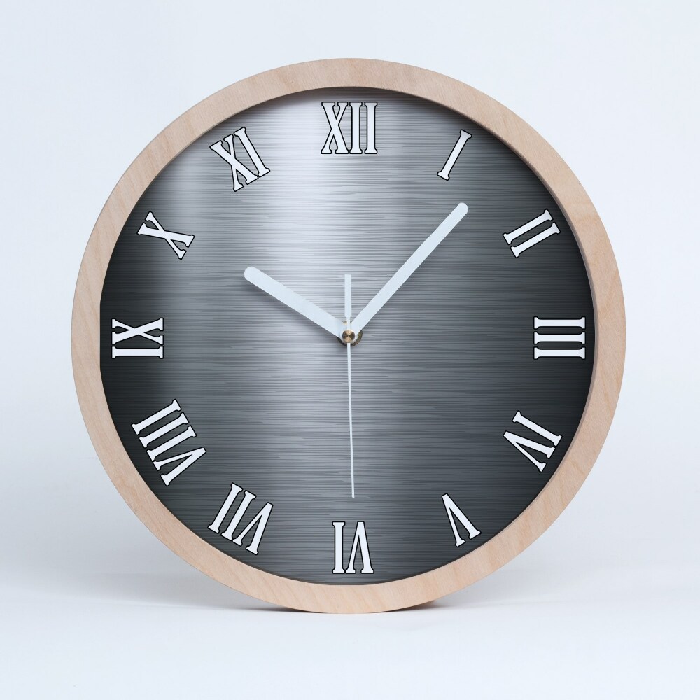 Ceas perete din lemn Fundal Metalic