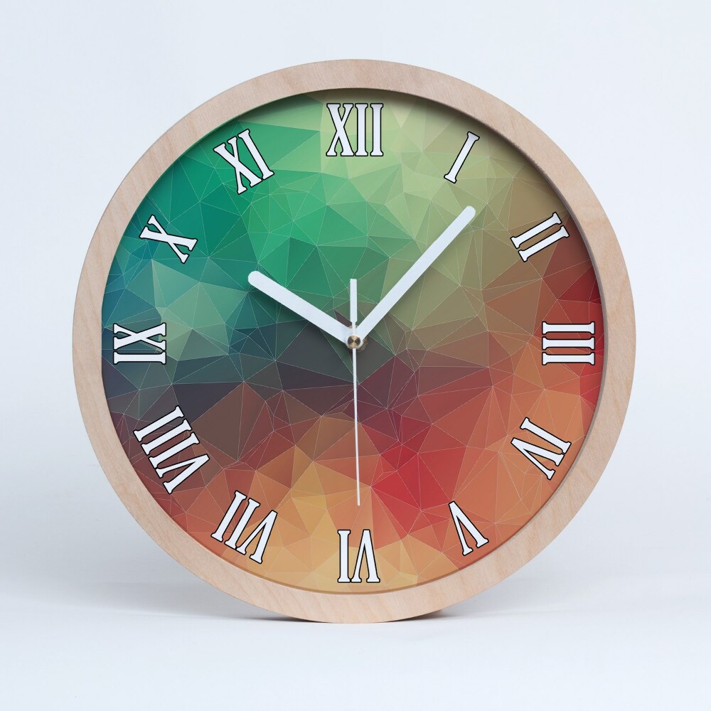 Ceas din lemn Fundal Geometric