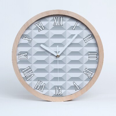 Ceas lemn Fundal Geometric