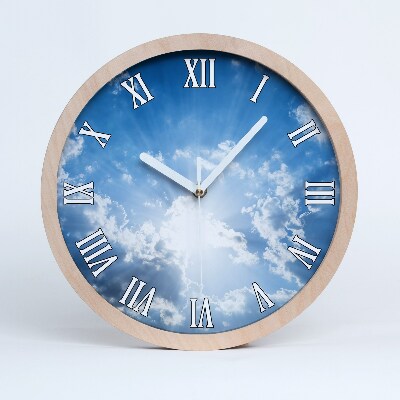 Ceas de perete din lemn Nori Pe Cer