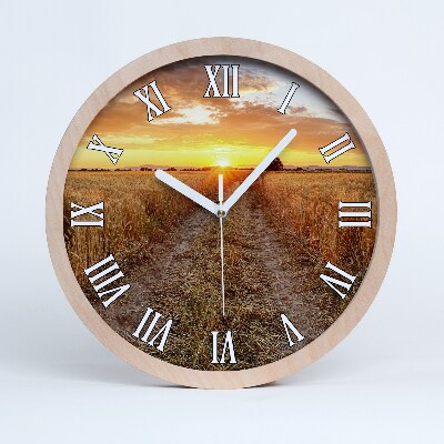 Ceas perete din lemn Câmp De Grâu