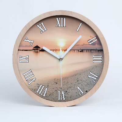 Ceas perete din lemn Plaja Maldivelor