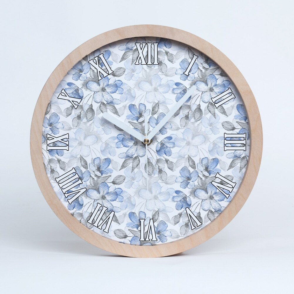 Ceas perete lemn Flori Delicate