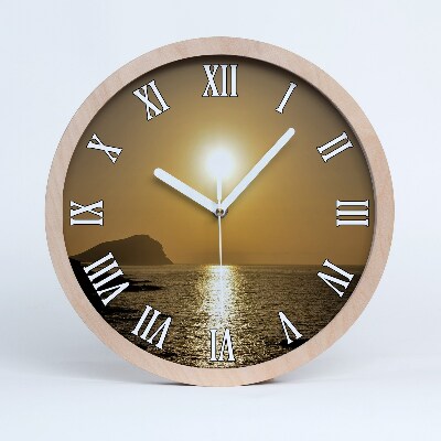 Ceas perete lemn Apus De Soare La Mare