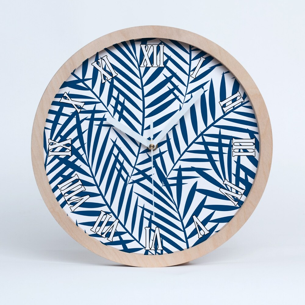 Ceas de perete lemn Frunze De Palmier