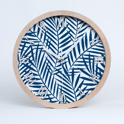 Ceas de perete lemn Frunze De Palmier