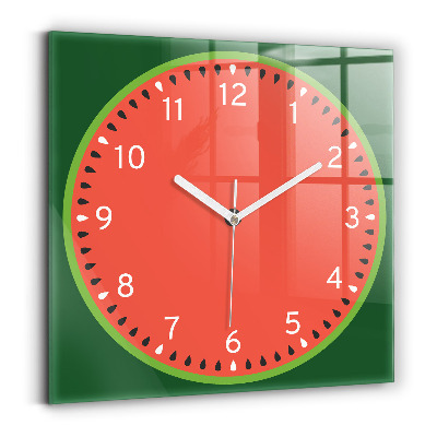 Ceas de sticlă pe perete pătrat Pepene verde dulce