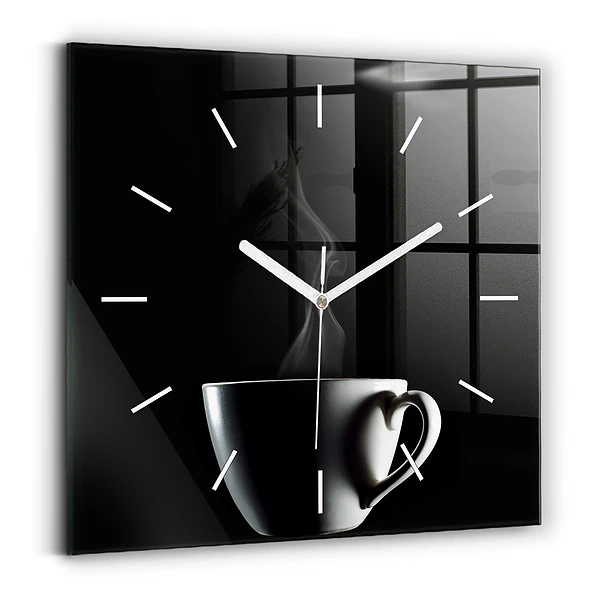 Ceas din sticlă pătrat ceașcă de cafea