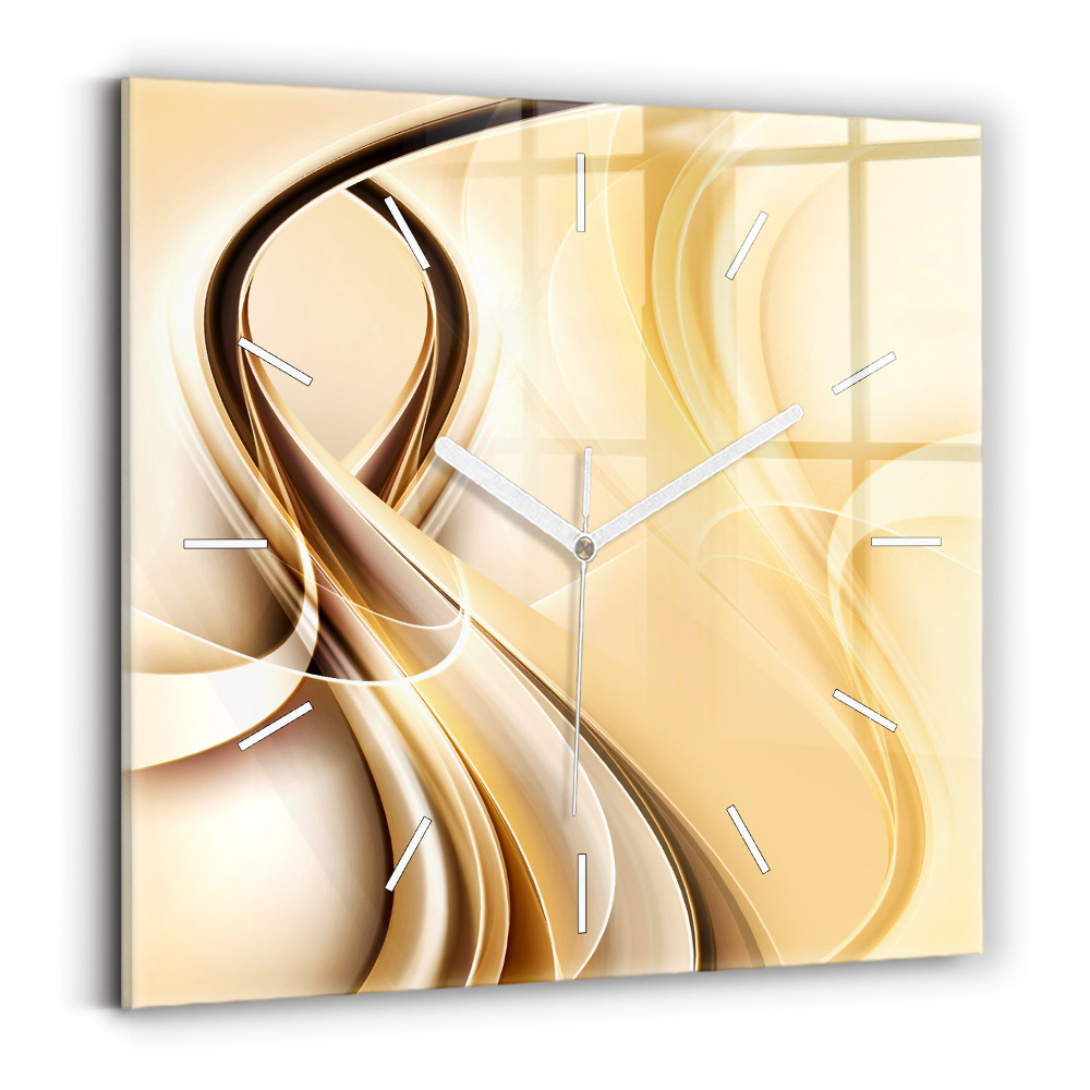 Ceas din sticlă pătrat Valuri abstracte