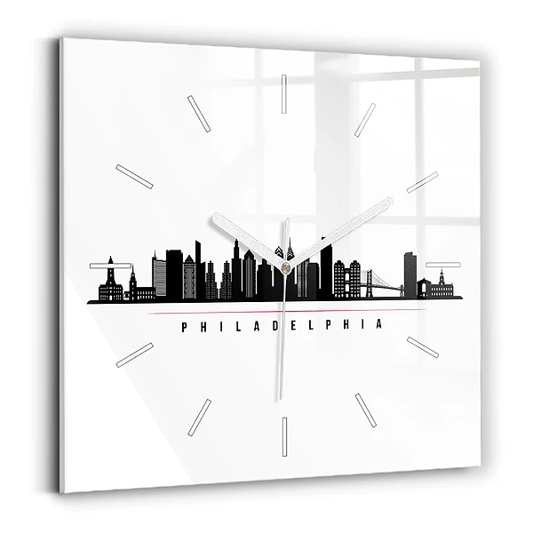 Ceas din sticlă pătrat ilustrație Philadelphia