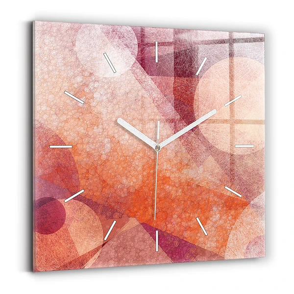 Ceas pătrat de perete din sticlă Abstracția geometrică