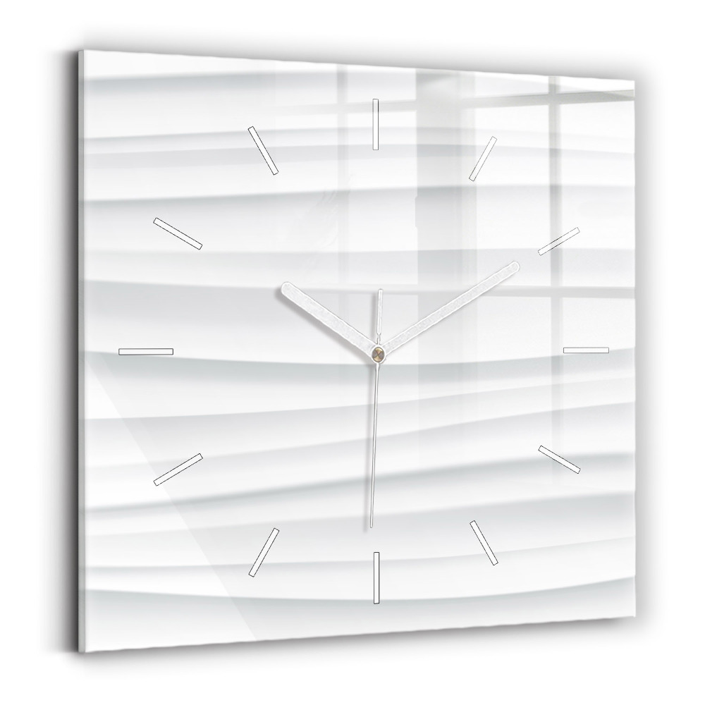 Ceas de sticlă pe perete pătrat Textura valuri