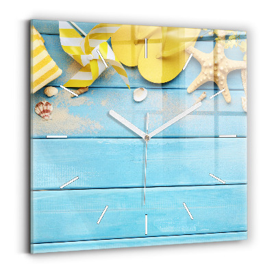 Ceas de sticlă pe perete pătrat Accesorii și plăci de plajă
