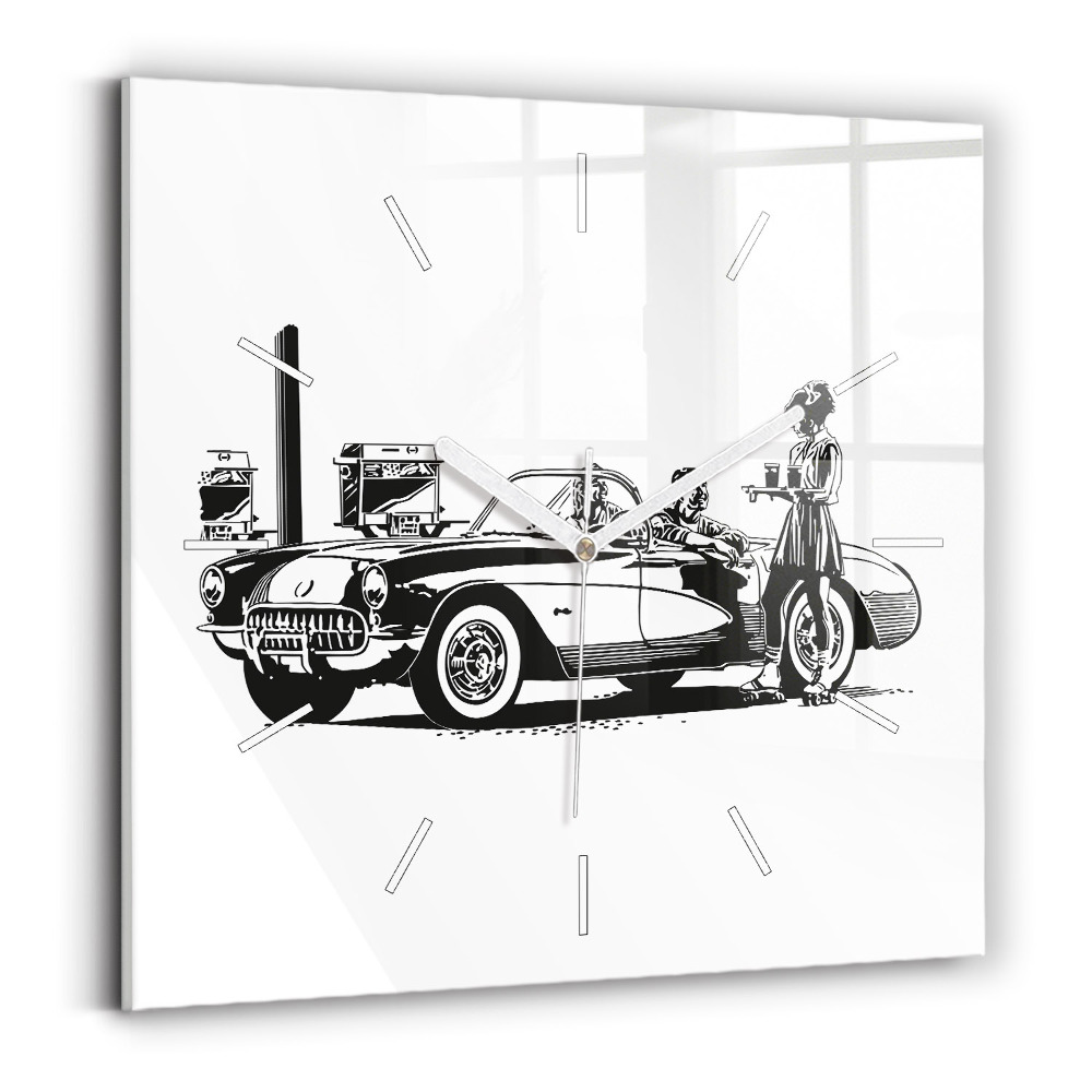 Ceas din sticlă pătrat Ilustrație retro