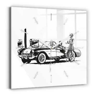 Ceas din sticlă pătrat Ilustrație retro