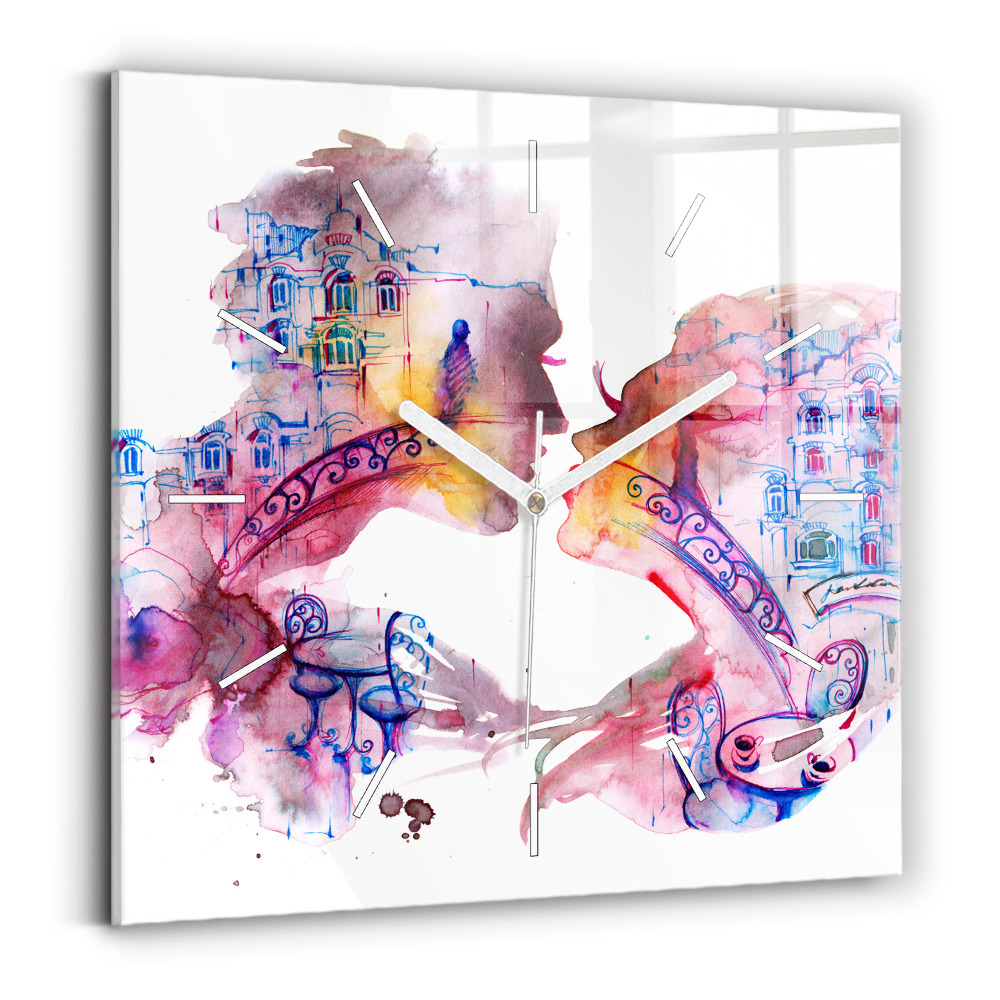 Ceas din sticlă pătrat Două Corpuri Un Suflet