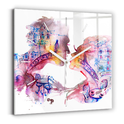 Ceas din sticlă pătrat Două Corpuri Un Suflet