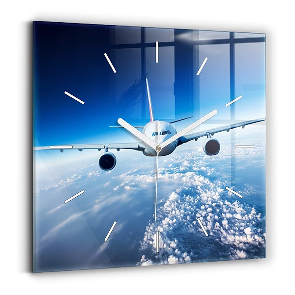 Ceas din sticlă pătrat Cloud Plane