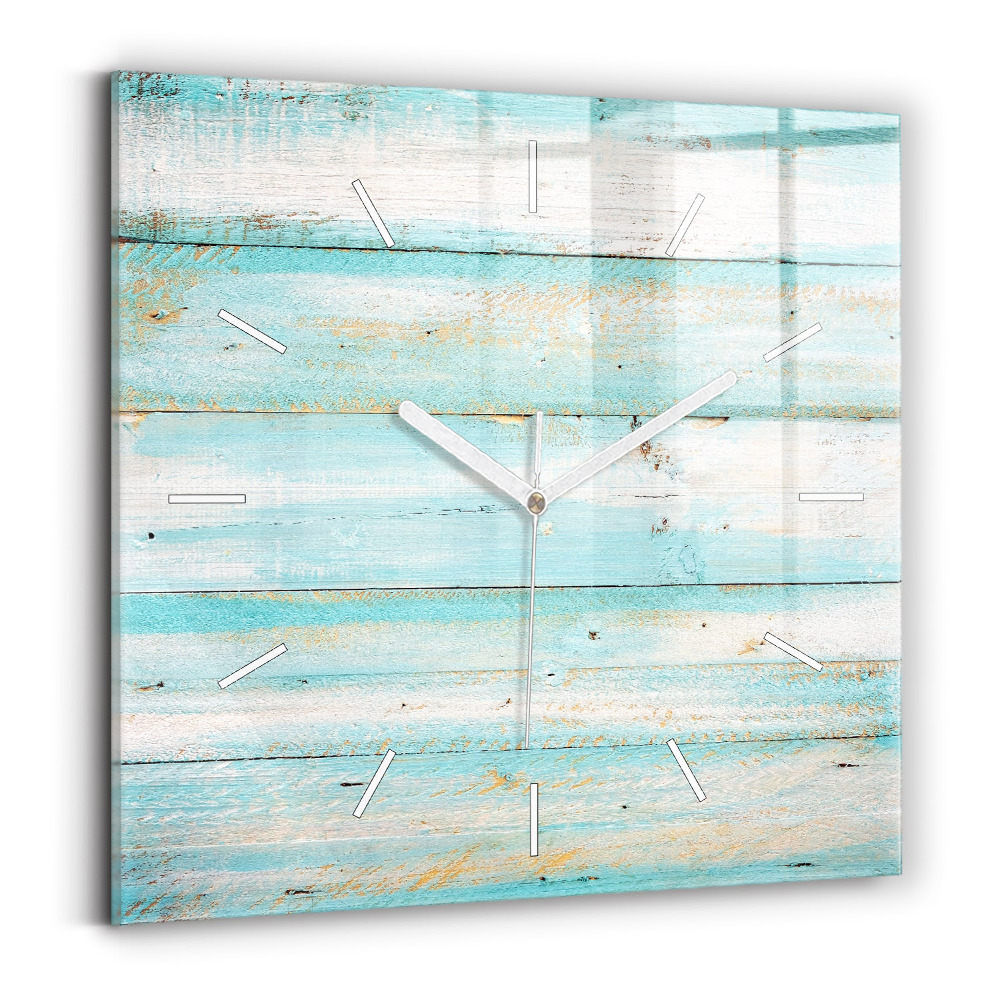 Ceas de sticlă pe perete pătrat Placi albastre