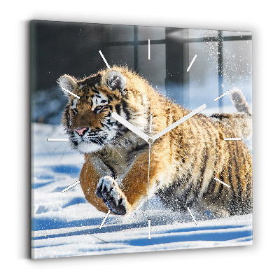 Ceas perete din sticlă pătrat Un pas curajos înainte