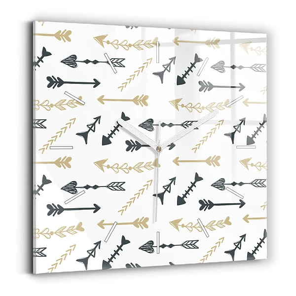 Ceas de sticlă pe perete pătrat Model geometric hipster