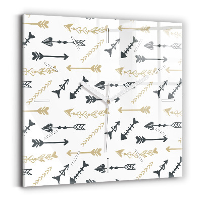 Ceas de sticlă pe perete pătrat Model geometric hipster