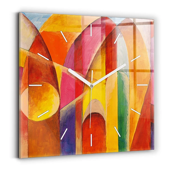 Ceas din sticlă pătrat Artă Decorație Abstracție
