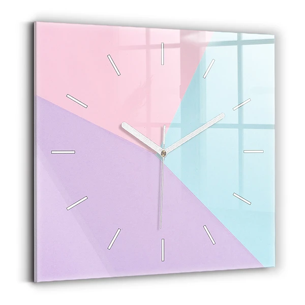 Ceas perete din sticlă pătrat Model pastel