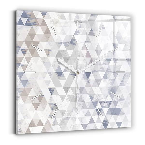Ceas perete din sticlă pătrat Model geometric