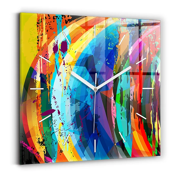 Ceas perete din sticlă pătrat Fundal abstract