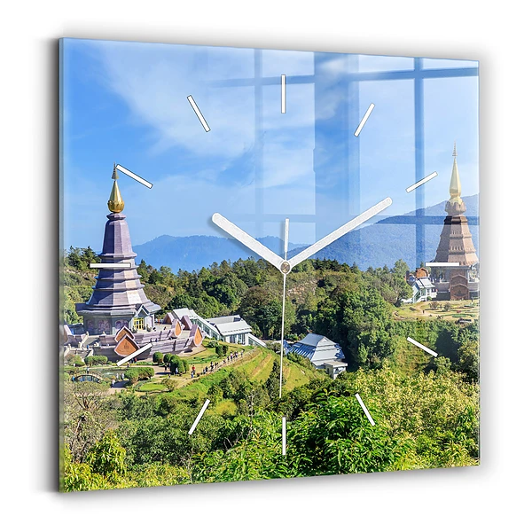 Ceas perete din sticlă pătrat Parcul național Chiang Mai