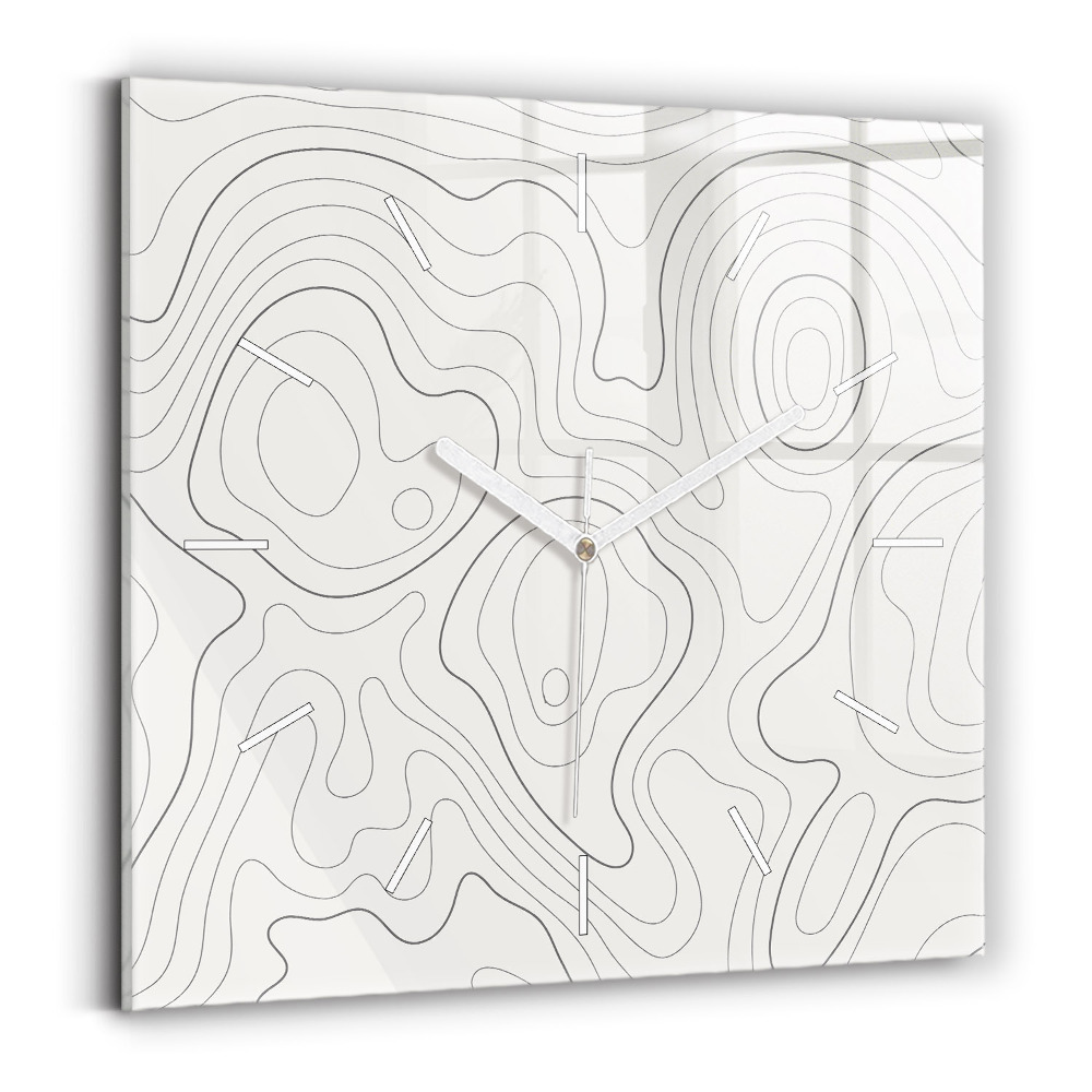 Ceas perete din sticlă pătrat Pete de abstracție