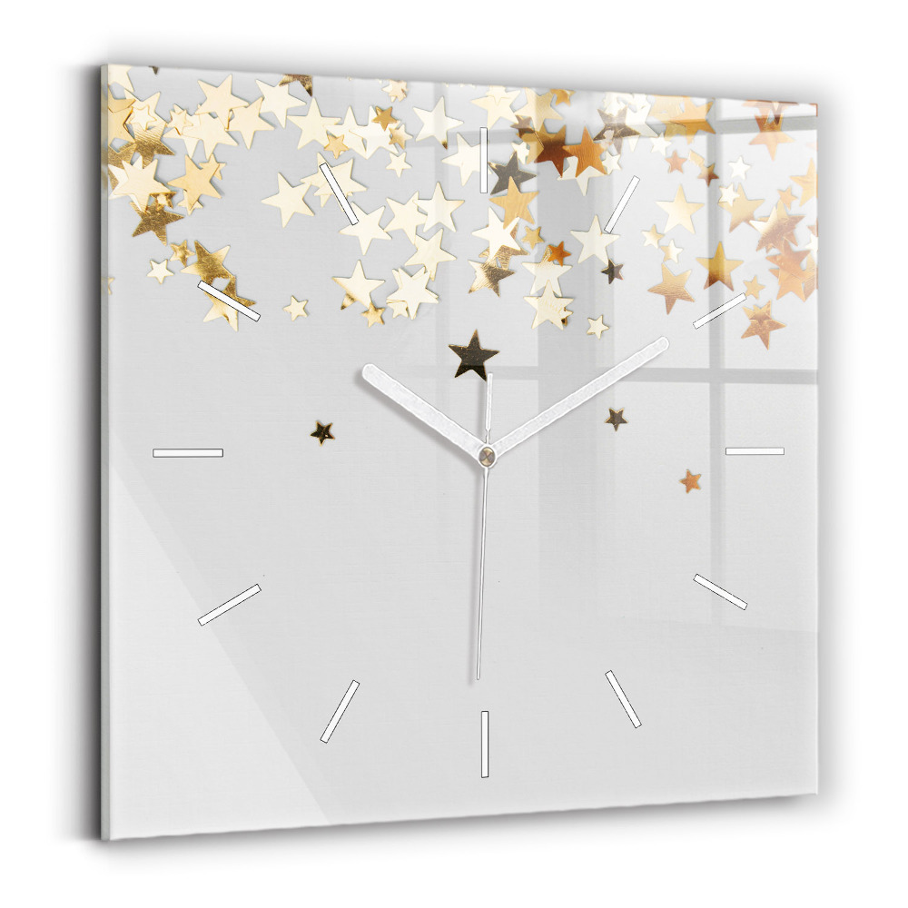 Ceas din sticlă pătrat Stele pe un fundal deschis