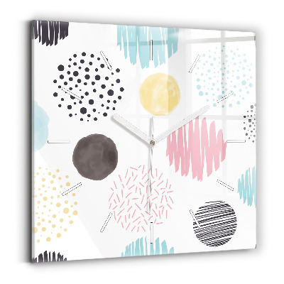 Ceas de sticlă pe perete pătrat Model geometric