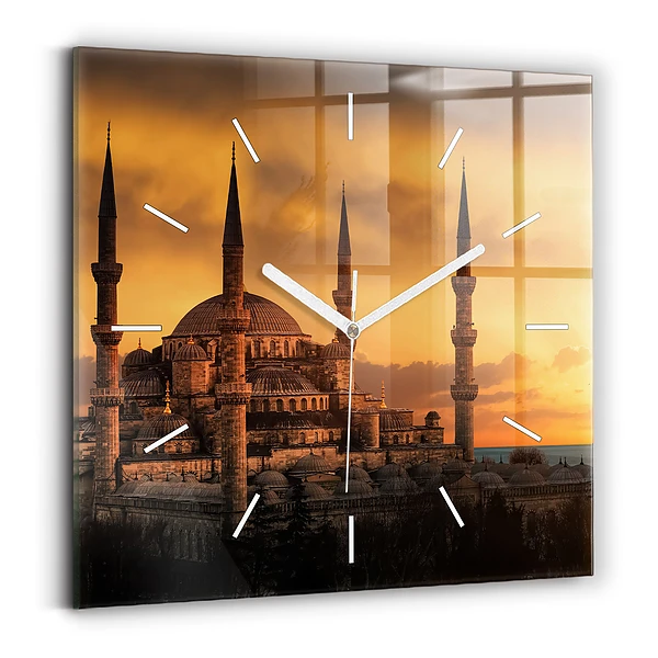 Ceas pătrat de perete din sticlă Moscheea din Istanbul
