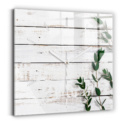 Ceas de sticlă pe perete pătrat Scânduri luminoase din lemn