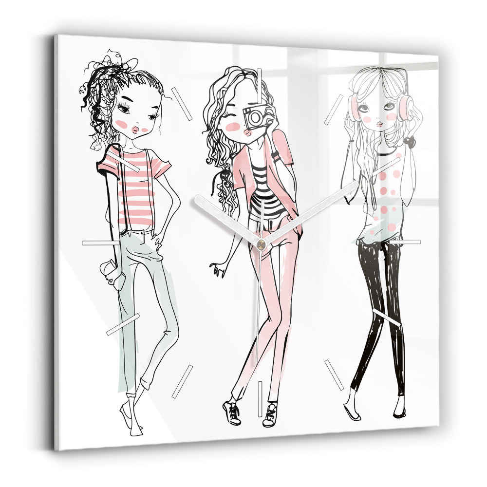 Ceas perete din sticlă pătrat Moda feminina