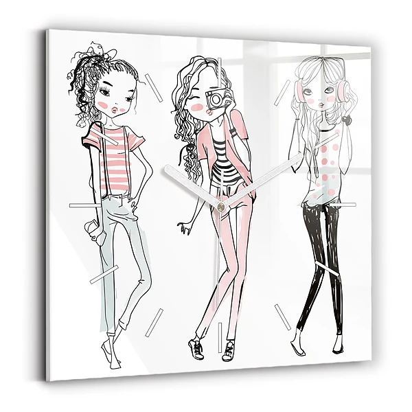 Ceas perete din sticlă pătrat Moda feminina