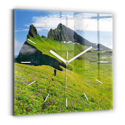 Ceas perete din sticlă pătrat Rezervația Hornstrandir Islanda