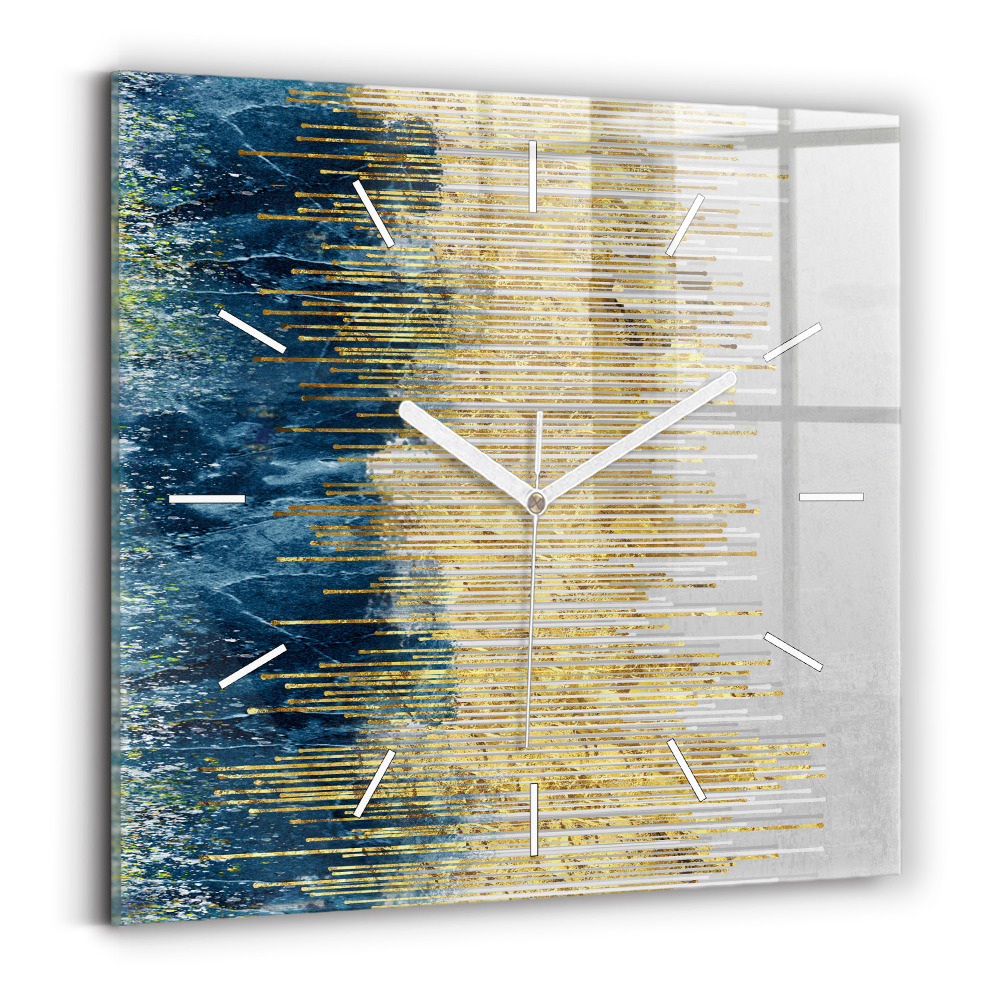 Ceas din sticlă pătrat Model decorativ și auriu