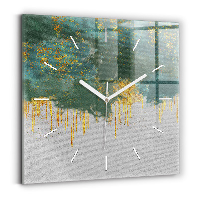 Ceas de sticlă pe perete pătrat Model decorativ