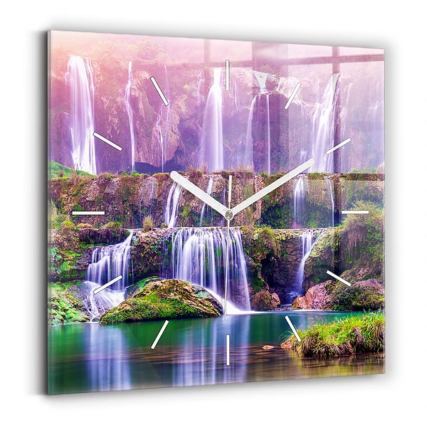 Ceas perete din sticlă pătrat Cascada Jiulong China